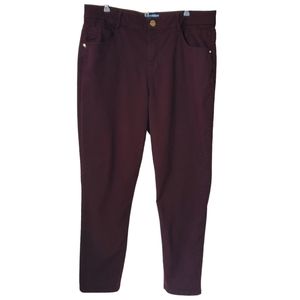 Draper James RSVP Plum High Rise Skinny Jeans Stretch Waist Size 16